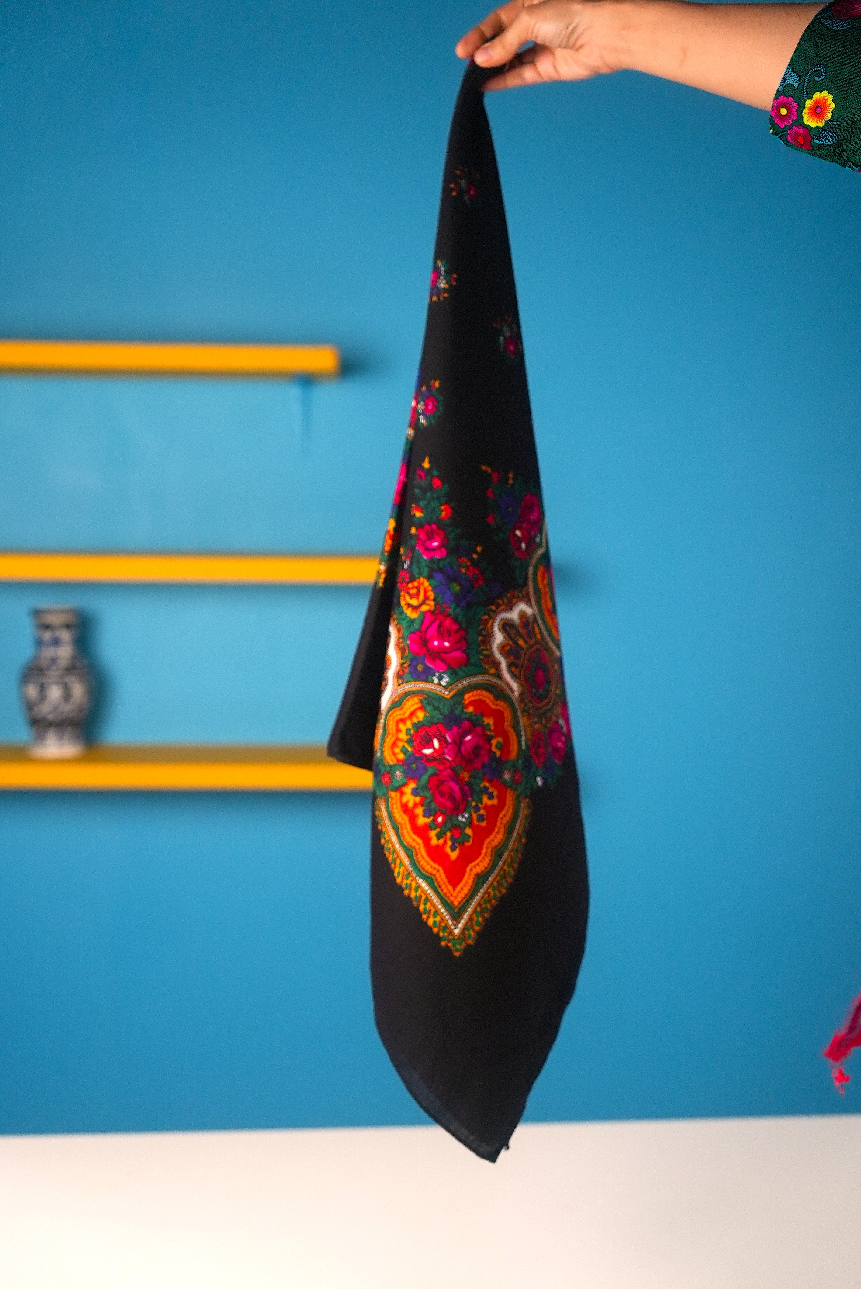 Beautiful Boho Scarf – Multicolor Folk Print, Cotton Blend