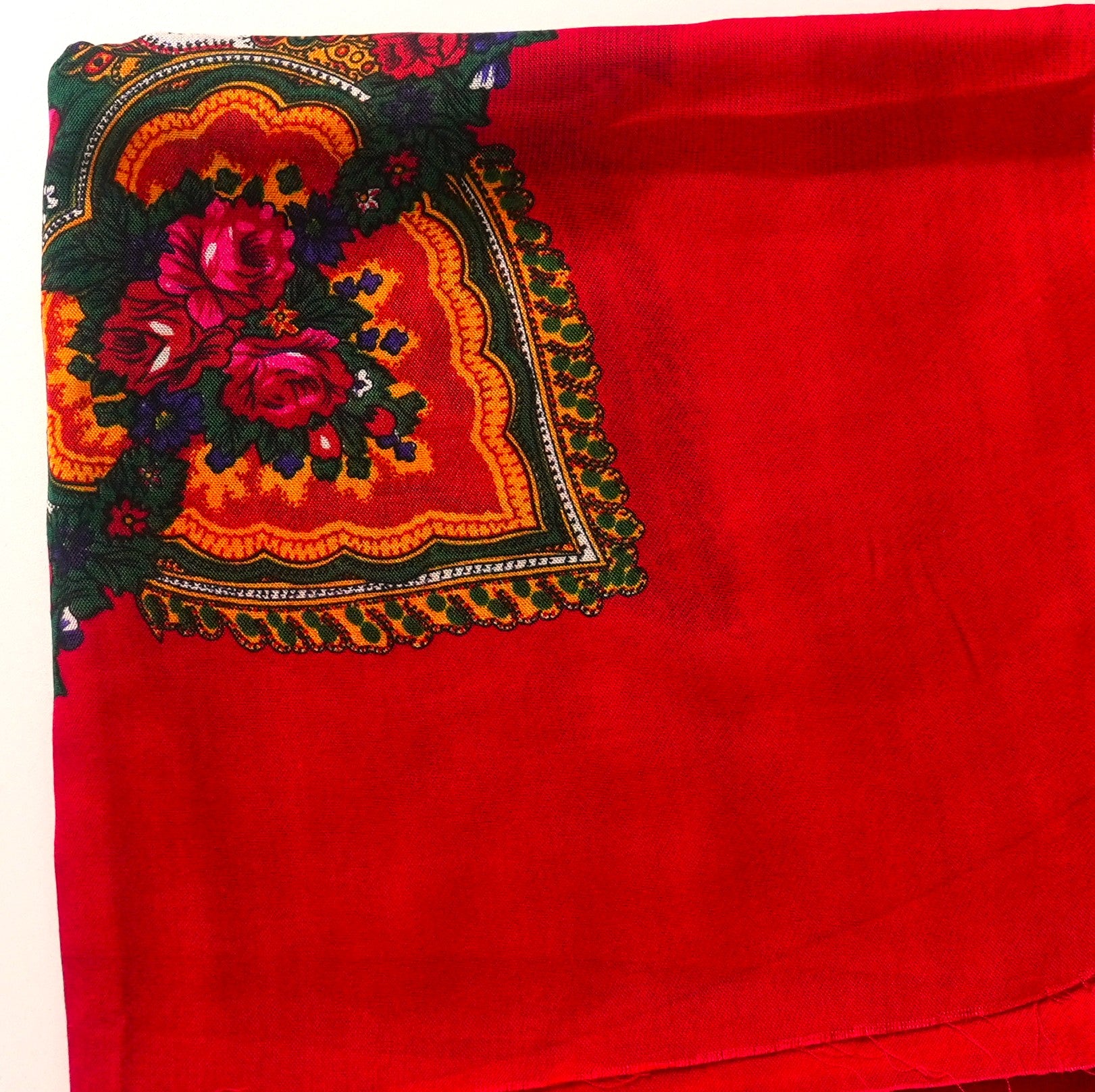 Beautiful Boho Scarf – Multicolor Folk Print, Cotton Blend