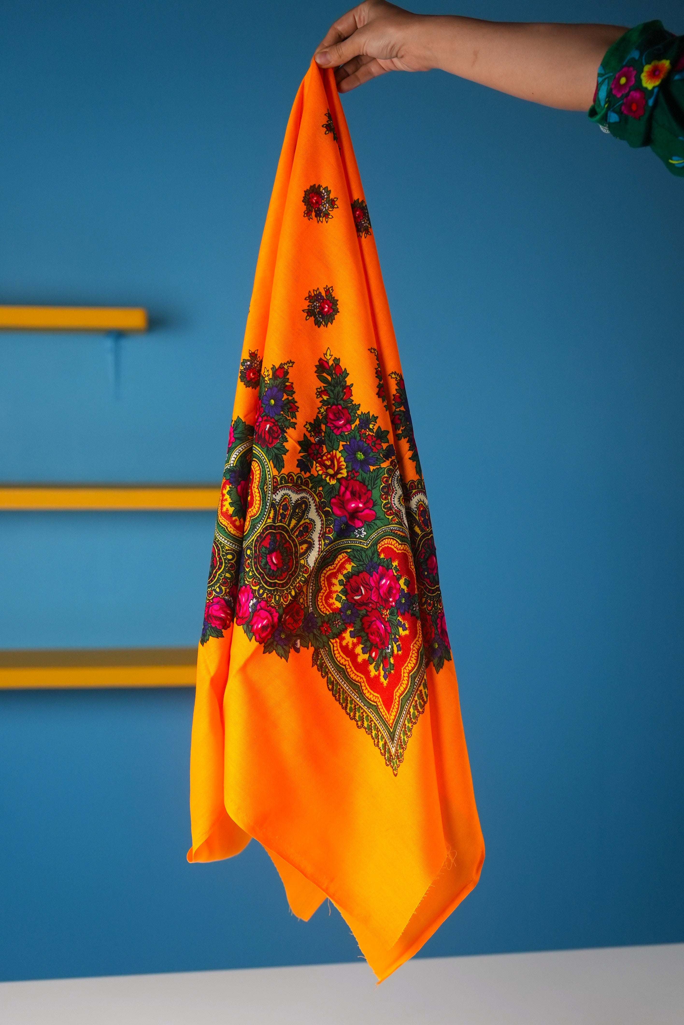 Beautiful Boho Scarf – Multicolor Folk Print, Cotton Blend