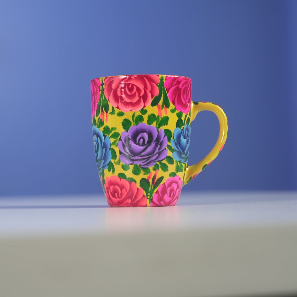 Floral Ember Mug - Handcrafted Floral Pottery Mug