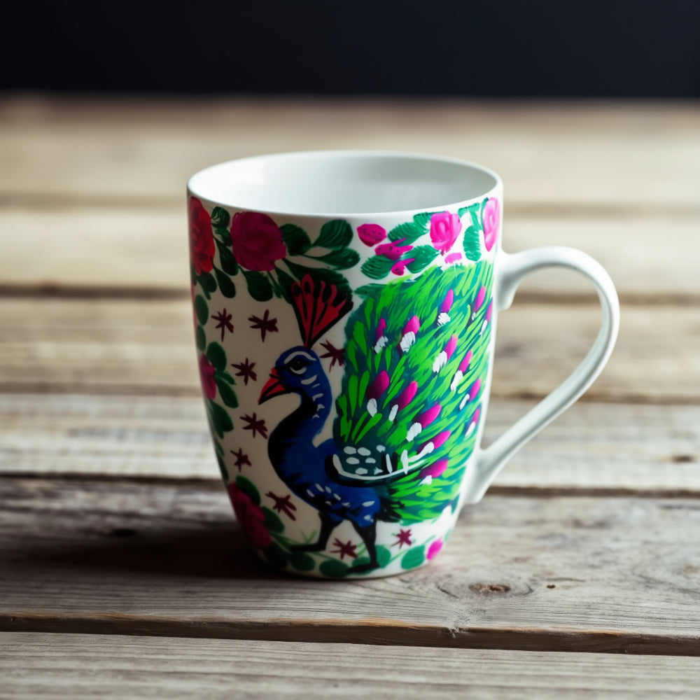 Peacock Grove Mug - Handcrafted Truck Art Mug